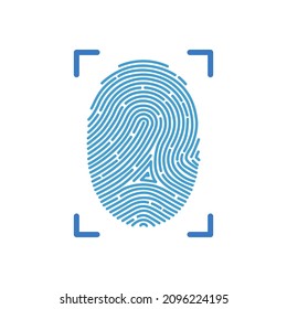 logotipo vectorial de identificación de huellas dactilares, análisis de dedos, biométrico