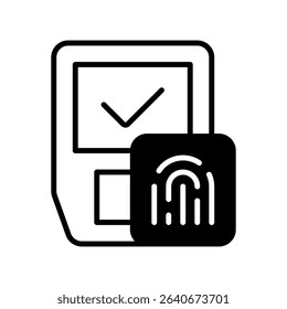 Fingerprint Identification Vector for Secure Bank Login. Biometric access icon, smart verification design, digital safety concept