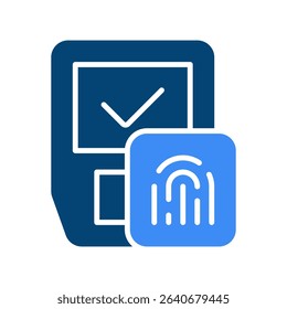 Fingerprint Identification Vector for Secure Bank Login. Biometric access icon, smart verification design, digital safety concept