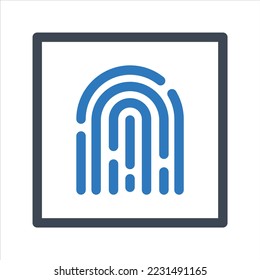 Fingerprint identity icon. Vector and glyph