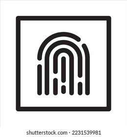 Fingerprint identity icon. Vector and glyph