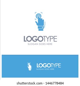 Fingerprint, Identity, Recognition, Scan, Scanner, Scanning Blue Solid Logo with place for tagline