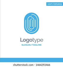 Fingerprint, Identity, Recognition, Scan, Scanner, Scanning Blue Solid Logo Template. Place for Tagline. Vector Icon Template background
