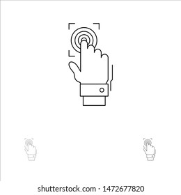 Fingerprint, Identity, Recognition, Scan, Scanner, Scanning Bold and thin black line icon set