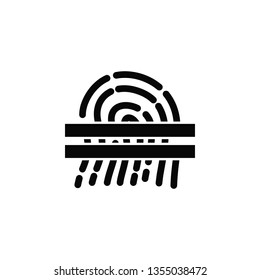 Fingerprint, identity, scan, touch id, icon. Element of security for mobile concept and web apps illustration. Thin flat icon for website design and development, app. Vector icon