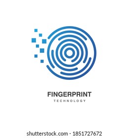 Fingerprint illustration icon vector template