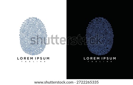 Fingerprint impression on contrasting backgrounds displayed side by side