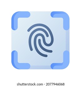 fingerprint indentification security scan single isolated icon with smooth style