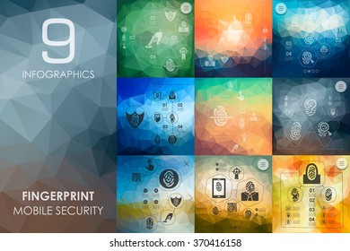 fingerprint infographic with unfocused background