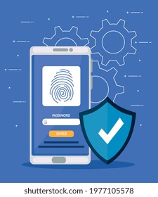 fingerprint inside smartphone with shield
