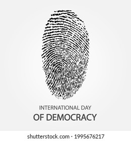 Fingerprint for International Day of Democracy, vector art illustration.