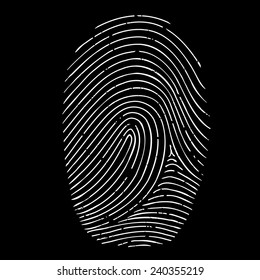 fingerprint isolated on a black background