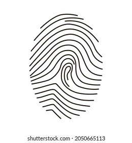 Fingerabdruck einzeln auf weißem Hintergrund. Sicherheitszugangskonzept . Vektorgrafik-Design.