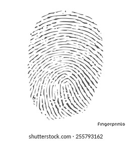 fingerprint isolated on white background. Vector illustration