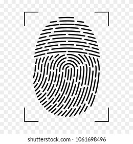 Fingerprint isolated. Vector illustration. Security system. Digital lock