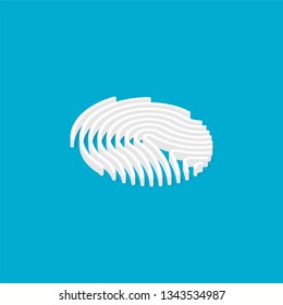 Fingerprint isometric. Touch ID. Vector illustration