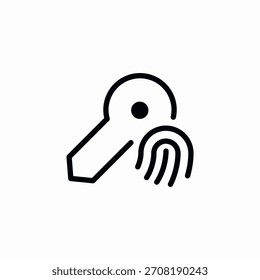 Vector de signo de icono de clave de huella digital