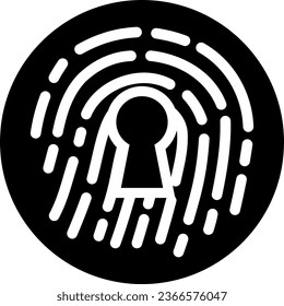 Fingerprint and Keyhole Vector Icon