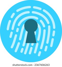 Fingerprint and Keyhole Vector Icon