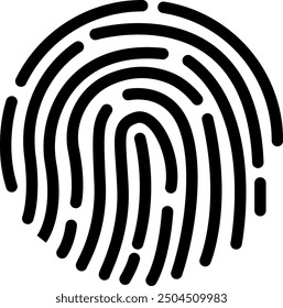 Fingerprint in layers on a white background. create animation. Black and white vector