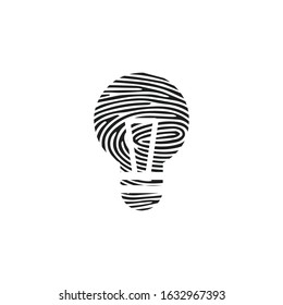 Fingerprint Light Bulb icon. Isolated thumbprint and fingerprint Light Bulb icon line style. Premium quality vector symbol drawing concept for your logo web mobile app UI design.