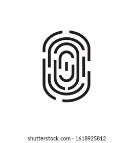 Fingerprint line design vector illustration.