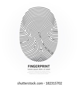 Fingerprint line design vector illustration.