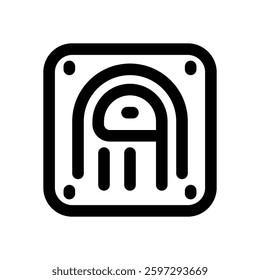 fingerprint line icon. Clean and minimalist vector icon for websites, mobile apps, presentations, and logos. Fully scalable and customizable for any project.