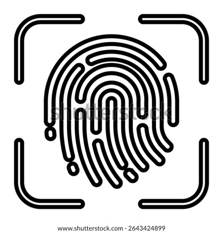 fingerprint line icon design. fingerprint thin black outline symbol vector illustration. editable stroke icon on transparent background.
