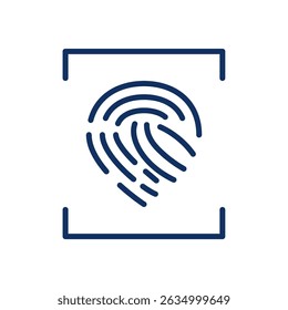 Fingerprint Line Icon. Editable Stroke Finger Detection Outline Sign