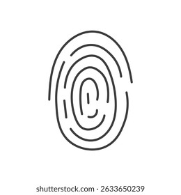 Fingerprint Line Icon. Hand drawn doodle Biometrics Identity symbol. Privacy Protection sign. Vector illustration