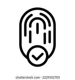 ilustración de icono de línea de huella dactilar vector gráfico