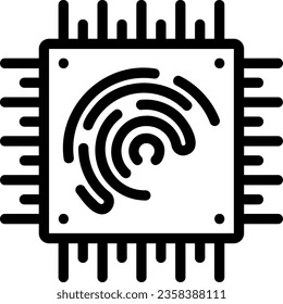 Fingerabdruck-Zeilensymbol, Vektorgrafik