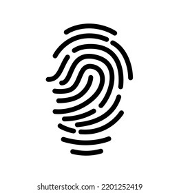 Fingerprint line icon isolated on white background.ID app icon. Fingerprint illustration vector. Security access concept.