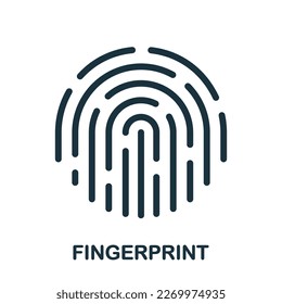 Fingerabdruck-Line-Symbol Einzigartige Fingerdrucknummer, humanes biometrisches Identitätslinear Piktogramm. Schild der Rahmenzeichnung für Thumbprint. Strafkennzeichen. Bearbeitbarer Stroke. Einzelne Vektorgrafik.