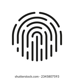 Fingerprint Line Icon. Unique Finger Print ID, Human Biometric Identity Linear Pictogram. Thumbprint Outline Sign. Criminal Identification Symbol. Editable Stroke. Isolated Vector Illustration.