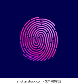 Fingerprint line icon. Vector design template elements for your application or corporate identity.