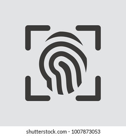 Fingerprint line icon. Vector illustration.