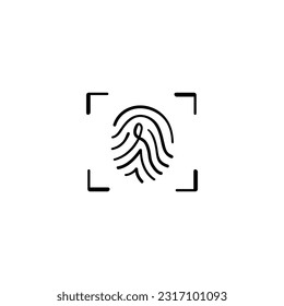 Fingerprint Line Style Icon Design