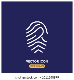 Fingerprint Line Vector Icon Illustration.Ui/Ux.Premium quality.