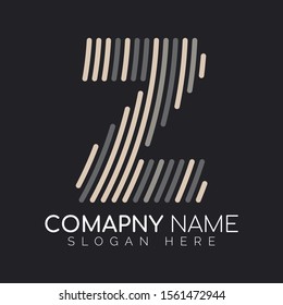 Fingerprint Line Z Alphabet Font Vector Template, Fingerprint Z letter vector template logo