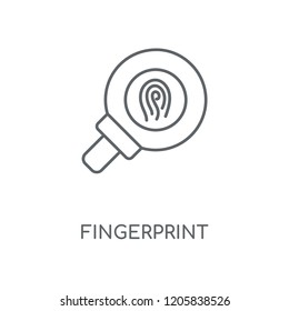 Fingerprint linear icon. Fingerprint concept stroke symbol design. Thin graphic elements vector illustration, outline pattern on a white background, eps 10.