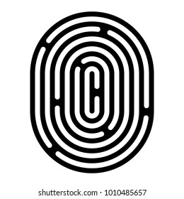 Fingerprint linear icon isolated on white background. Vector illustration