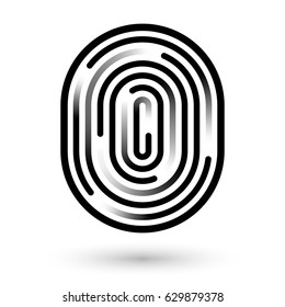 Fingerprint linear icon. Security measure, preventing crime, check identity, electronic reading concept. Graphic design element for web, mobile app. Isolated on white background. Vector illustration