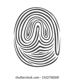 Fingerprint lines on white background. Vector illustration.