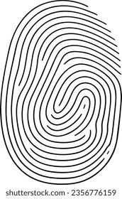 Fingerprint lines on white background, fingerprint shape lines