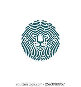 Fingerprint Lion Head Logo for sale.