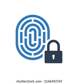 Fingerprint lock - biometric security icon