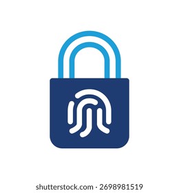 Huella digital con diseño de Vector de icono de color de bloqueo bueno para el Web o el App móvil