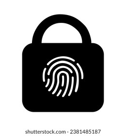 fingerprint lock icon on white